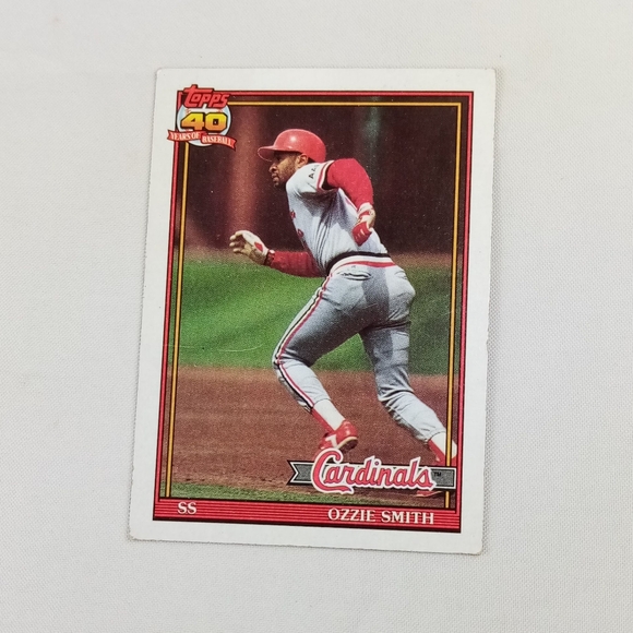 1991 Topps 40 Years of Baseball Ozzy Smith MLB Trading Card #130 - Picture 5 of 5